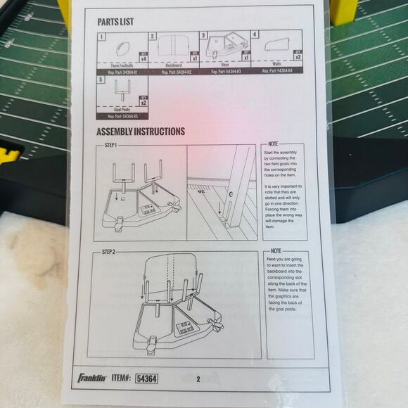 Franklin Sports Mini Football Field Goal Tabletop Game - Picture 2 of 7